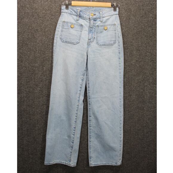 J. Crew Sailor Slim Wide Leg Jean Clear Blue Skies Wash Womens 23 - Picture 1 of 6